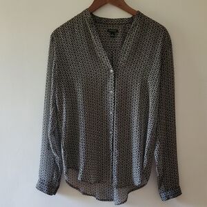 Black & White Patterned Blouse - Ann Taylor